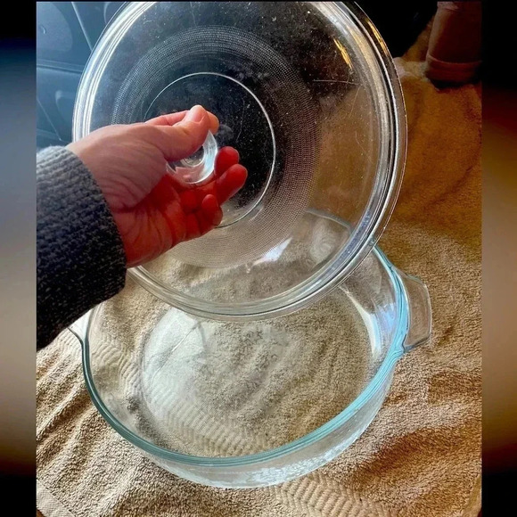 MEXICO 2 pc Glass Round Casserole Ovenware Clear Bakeware Dish with Glass Lid - Picture 2 of 8